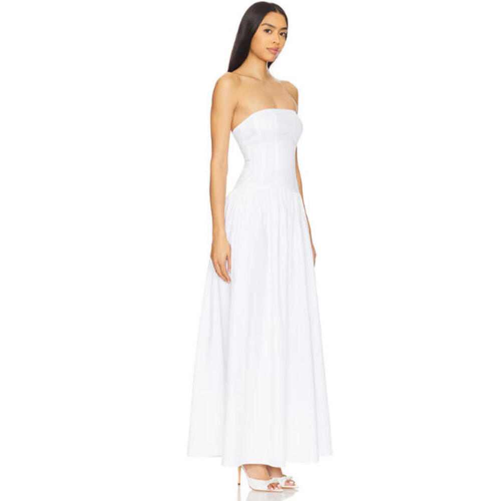 NWT ALL THE WAYS Branka Dress strapless white cotton long size S NWT $98msrp